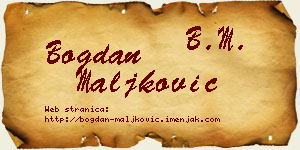 Bogdan Maljković vizit kartica